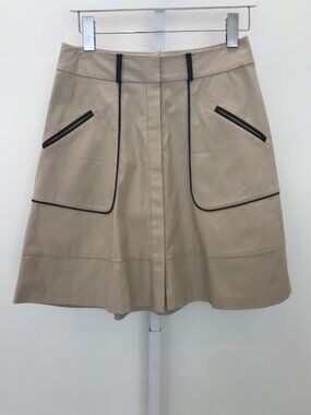CYNTHIA STEFFE BEIGE AND BLACK COTTON SPANDEX SKIRT SIZE US 4 NWOTS!